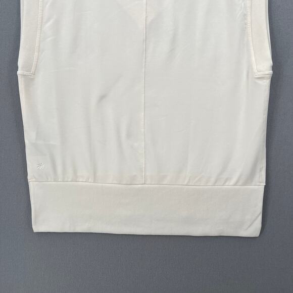 ATHLETA Retroterry V-neck Sweatshirt Top Womens Large Cream Sleeveless Pullover - Picture 7 of 13